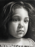 Retrato al carbón sobre lienzo